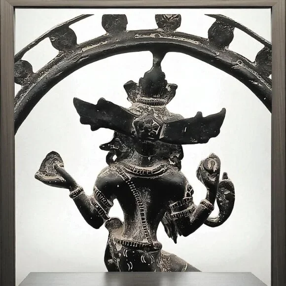 A Bronze Statue of Shiva Nataraja, as Lord of the Dance 12" H x 91/2 " W - Picture 6 of 8
